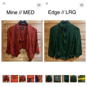 Mine Open Jacket Dessert Orange // Edge Bomber•ish Zippered Green Jacket